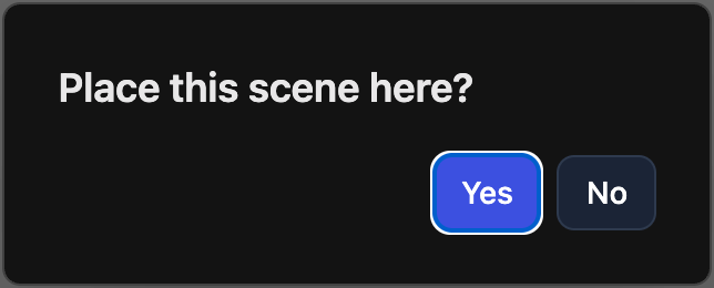 Creative mode — confirm popup shown after clicking a target cell